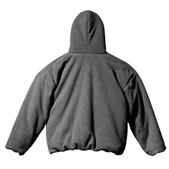 Yeezy Gap Fleece Padded Hoodie Dark Gray - Picture 2 of 7